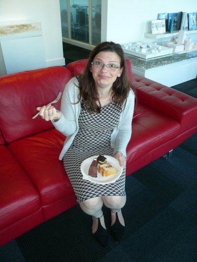 Our organiser, Steph, enjoying some of our best baking!